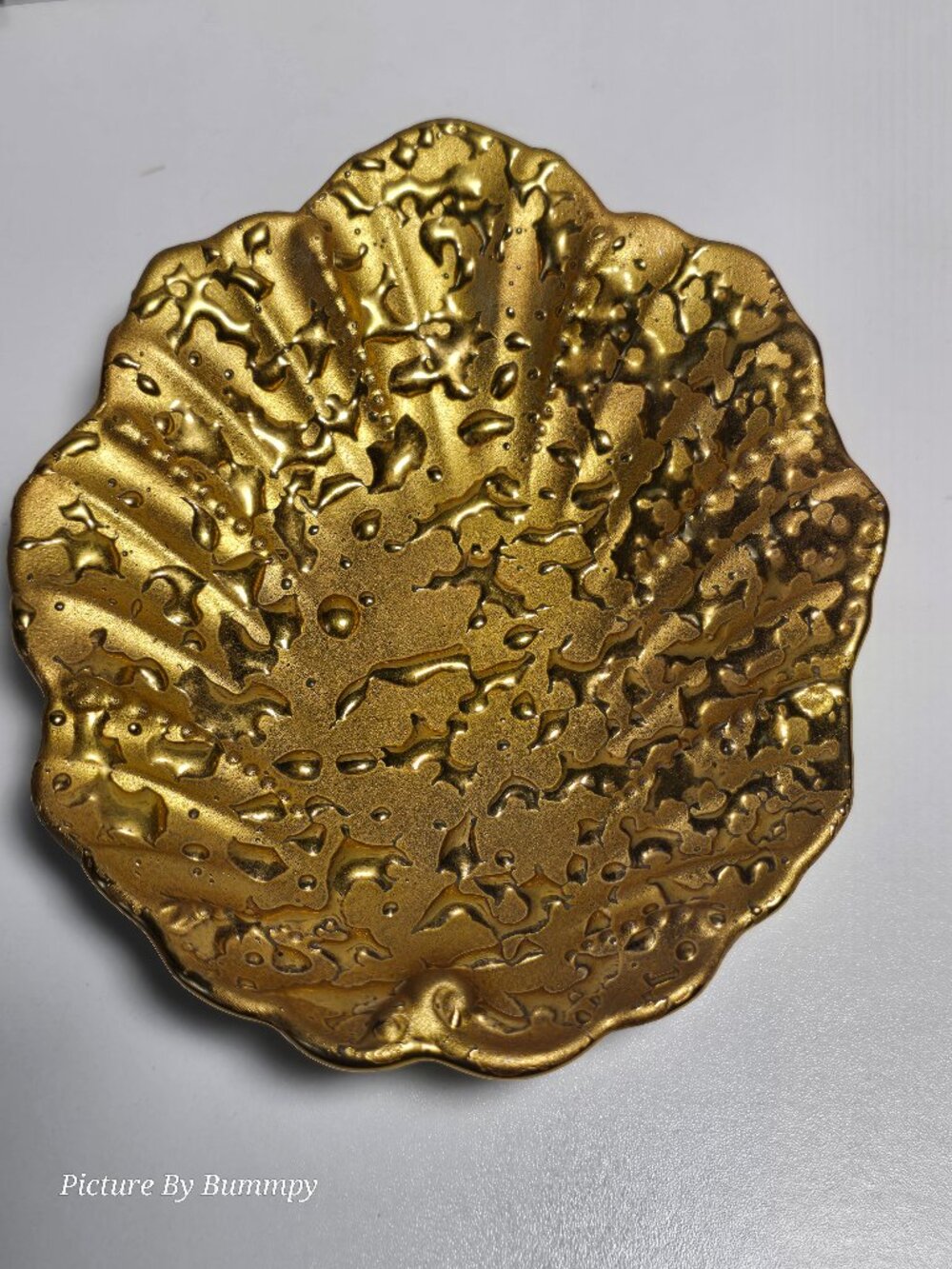 Vintage Weeping Bright Gold trinket dish